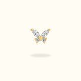 14k Crystal Butterfly Flatback - Earrings - Lulu Ave Body Jewelery