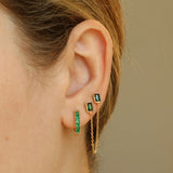 Emerald Baguette Set - Earrings - Lulu Ave Body Jewelery