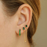 Emerald Baguette Set - Earrings - Lulu Ave Body Jewelery