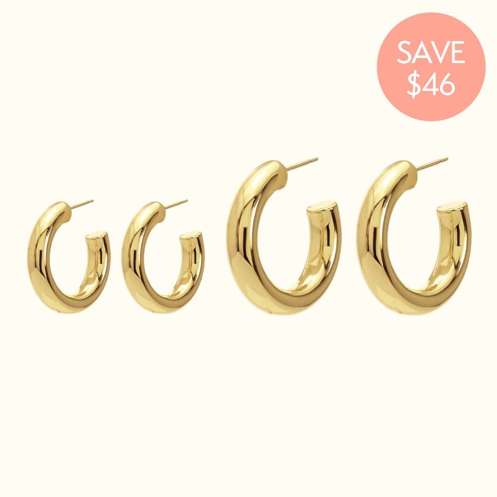 Hollow Hoops Set - Earrings - Lulu Ave Body Jewelery