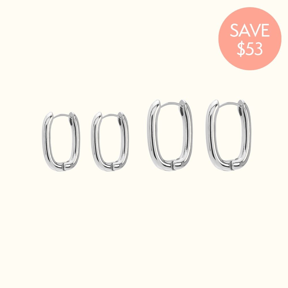 Oval Huggies Set - Earrings - Lulu Ave Body Jewelery