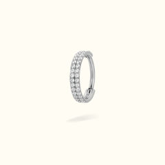 Titanium Crystal Double Row Hinged Ring - Lulu Ave Body Jewelery